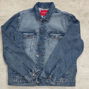 GUESS Men's Classic Blue Denim Jacket